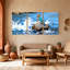 «Birds Colorful Bird On Rock In Water Splash», ensemble de 3 impressions sur toile-1994299566