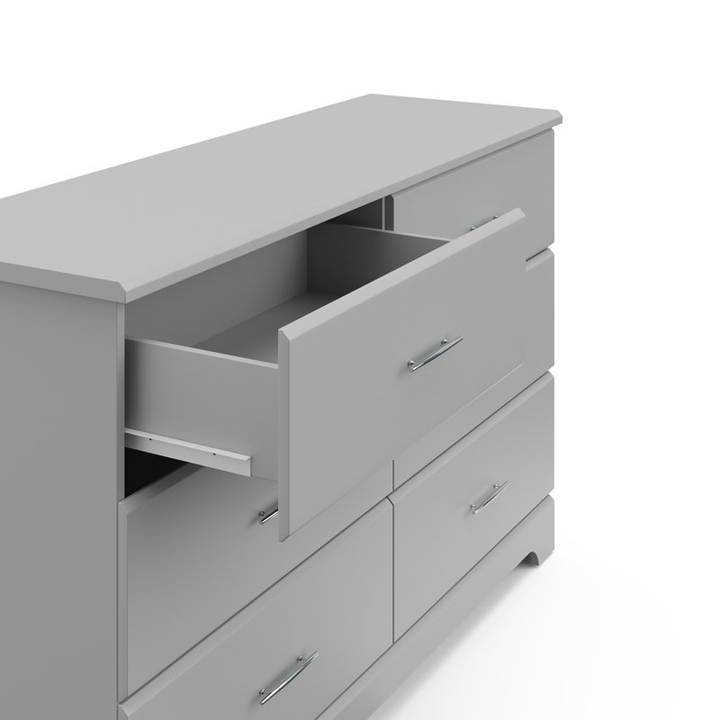 Commode double à 6 tiroirs Brookside, Galet