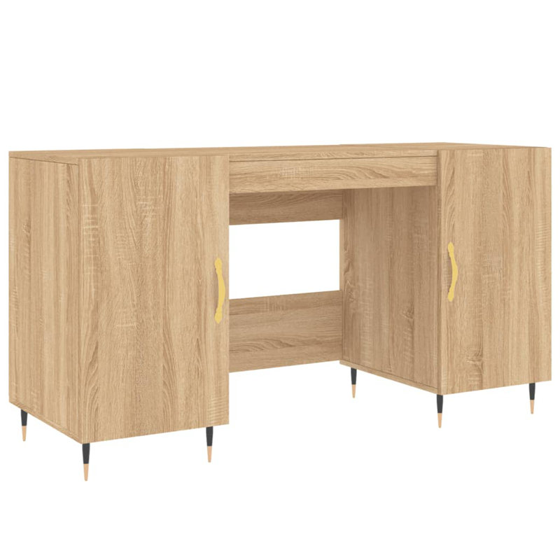 Fidler Metal Base Writing Desk, Sonoma Oak/Black