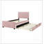 Lit plateforme tapissier avec lit gigogne simple, parfait pour les chambres d'amis et les solutions peu encombrantes-346730962