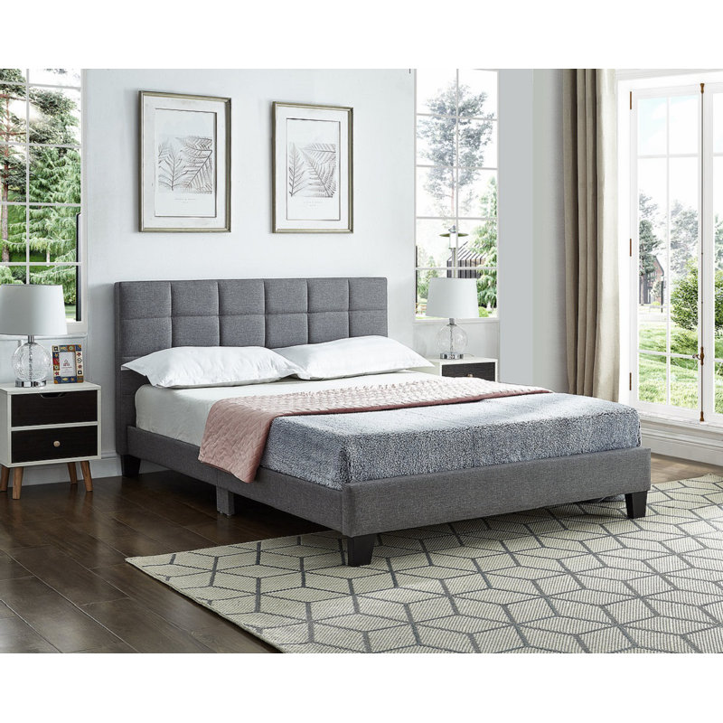 Haston Upholstered Standard Bed, Gray, Queen