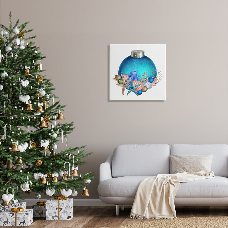 «Nautical Sea Life», ornement sur toile, H 24 po x l 24 po x P 1,5 po