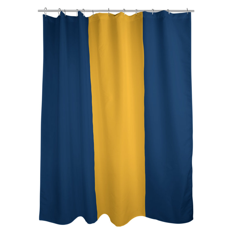 Rideau de douche rayé Las Vegas, Navy Blue/Gold/Navy Blue, Oui
