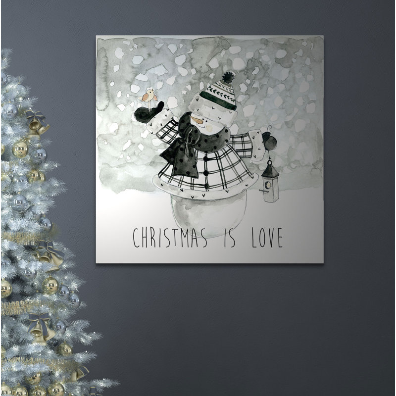 « christmas is love », peinture, H 16 po x l 16 po x P 1,5 po, Toile tendue