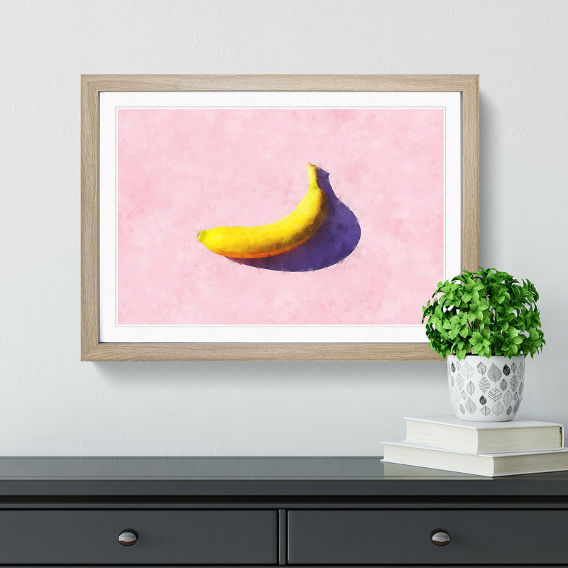The Banana - Picture Frame Painting Print, 45cm H x 63cm W x 2cm D, Oak Framed