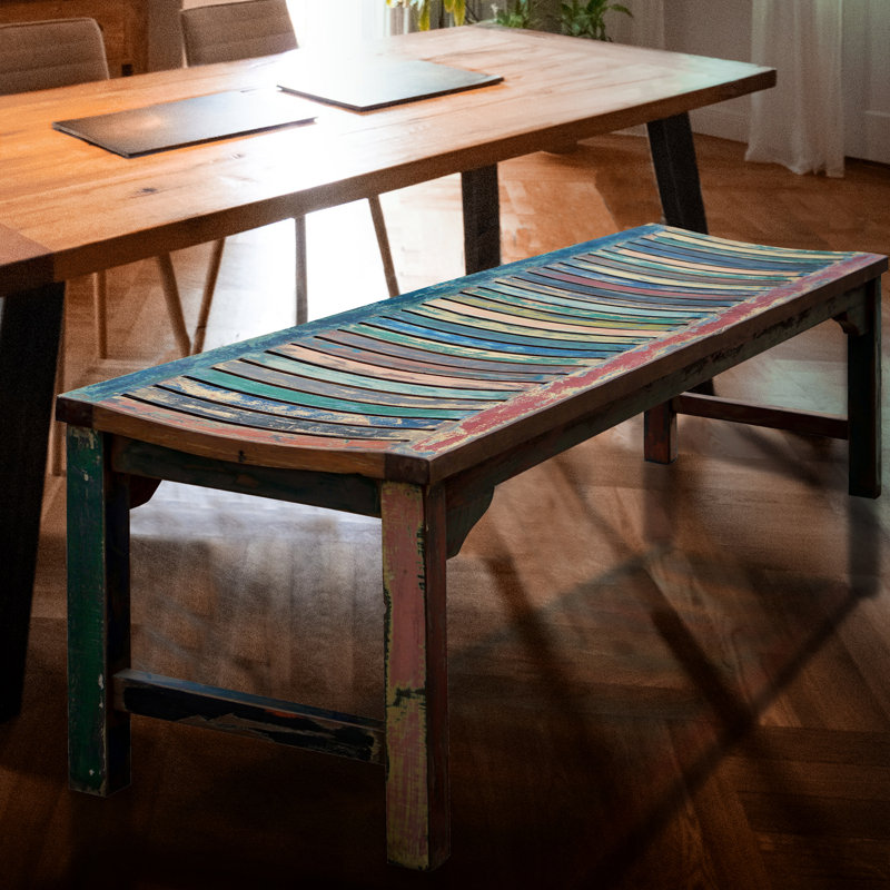 Bowley Recycled Teak Wood Backless Bench, 22" H x 72" W x 22" D