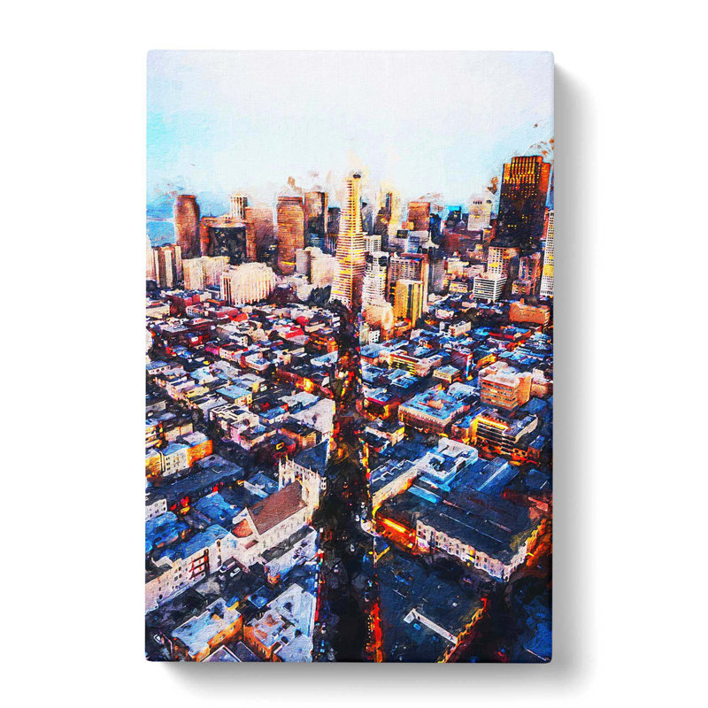 Downtown San Francisco by Louis Renard - Wrapped Canvas Painting, 60cm H x 40cm W x 3cm D