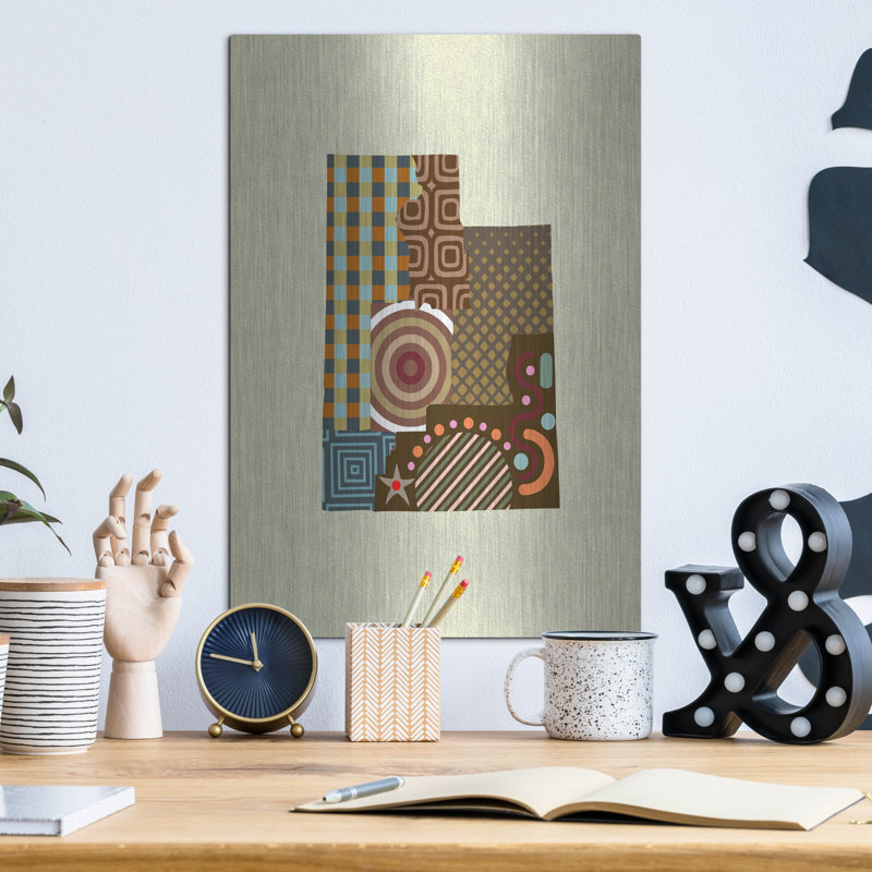 Ivy Bronx 'Utah State Map' by Lanre Adefioye, Metal Wall, 16'' H x 12'' W