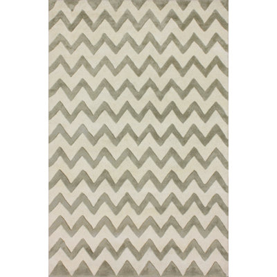 Tapis Chevron Main-touffeté Argenté Selene