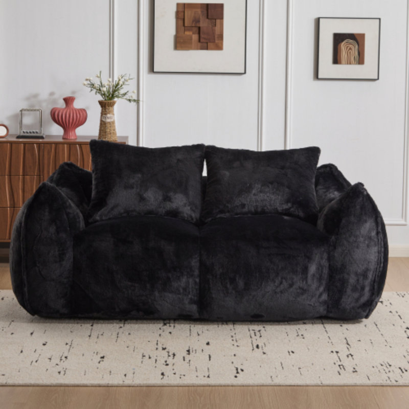 Fauteuil à billes géant pour adultes, fauteuil à billes moelleux ultra moelleux, méridienne surdimensionnée désossée pour salon dans la chambre à coucher, aucun fauteuil de lecture confortable avec coussins