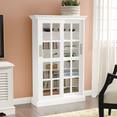 Sliding Door Multimedia Cabinet in White by Winston Porter