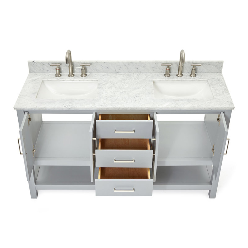 Magnolia Bath Vanity Rectangular Basin S073DCW2R, Gray, Rectangle ,  73"