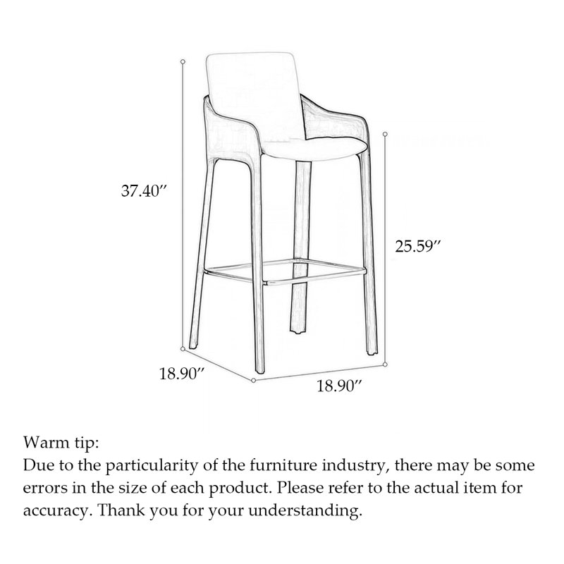 Modern And Simple Saddle Leather Armrest And Backrest Bar Stools