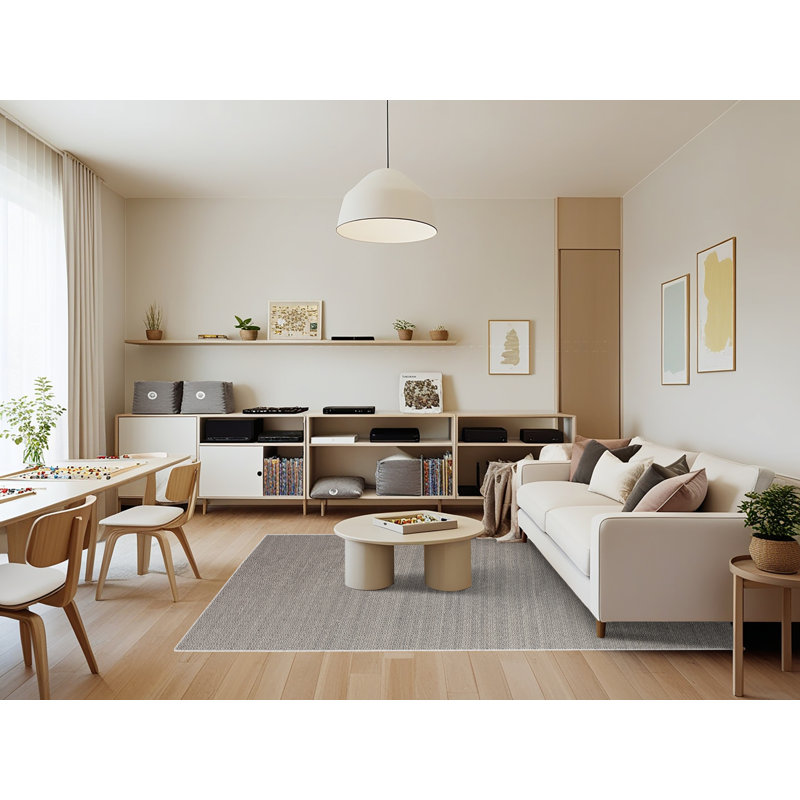 Tapis gris zone contemporaine, Rectangle 7 pi x 9 pi