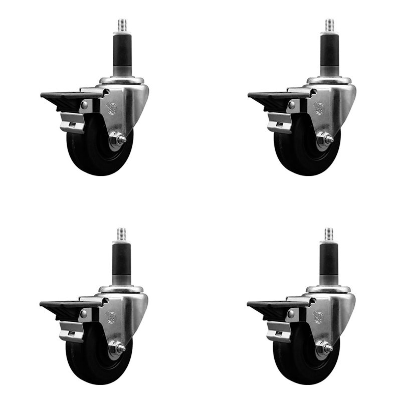 Ensemble de roulettes extensibles pivotantes avec frein Phenolique SCC PLB 3,5 po x 1-1 / 8 po