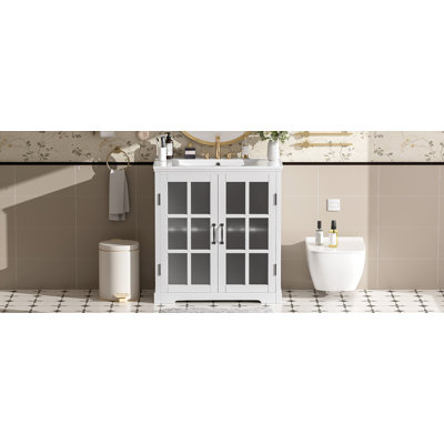 30" Modern Bathroom Vanity with Ceramic Sink