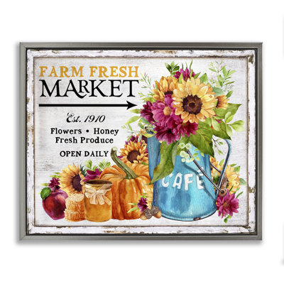 «Fall Farm Market», art mural encadré sur toile flottante par Creatif Belle