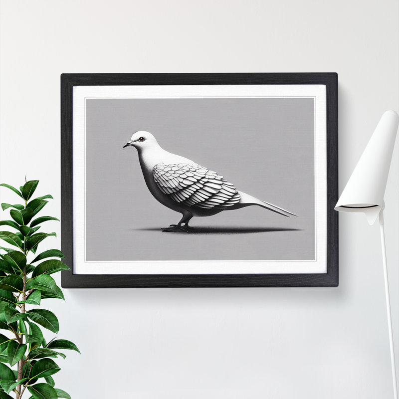 Blessed Dove Bird - Framed Print, Black, 25cm H x 34cm W x 2cm D