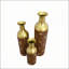 Ensemble de 3 vases décoratifs en métal à motif de feuilles rustiques