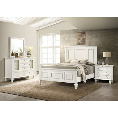 Grande chambre à coucher crème blanc avec rangement spacieux et pieds décoratifs Sandy 4 Quincaillerie Snappy