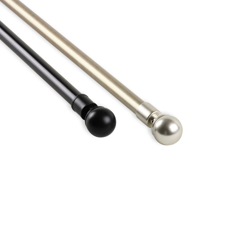 Tringle à rideaux simple ajustable Bannon, 28 po, Noir