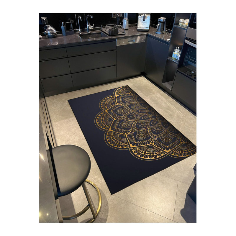 Half Star Patterned Woven Base Washable Rug, Rectangle 5'1" x 7'7" Rug Pad Included