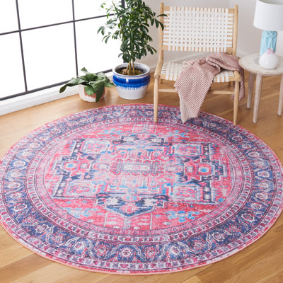 Kingsford Oriental Navy/Pink Area Rug