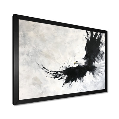 Black And White Eagle Soaring - Eagle Wall Art Living Room