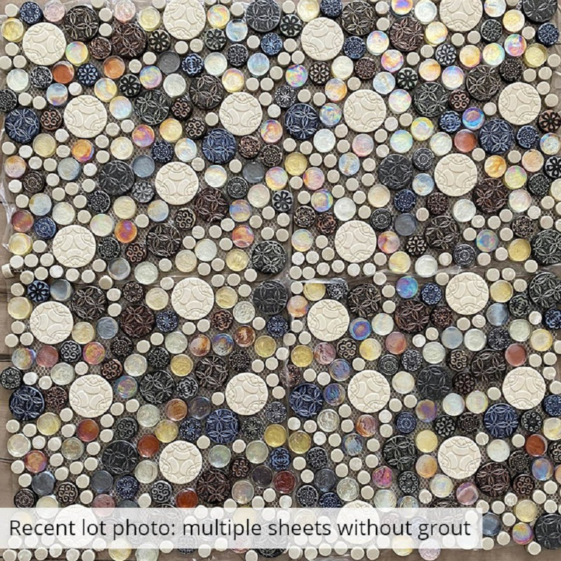 Carrelage mosaïque en verre, Gris