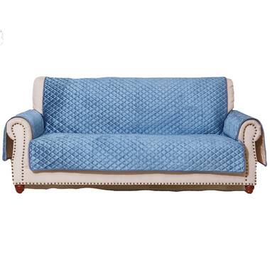 Reversible Non-Slip Box Cushion Sofa Slipcover Symple Stuff Fabric: Turquoise, Size: 63 H x 78 W x 22 D