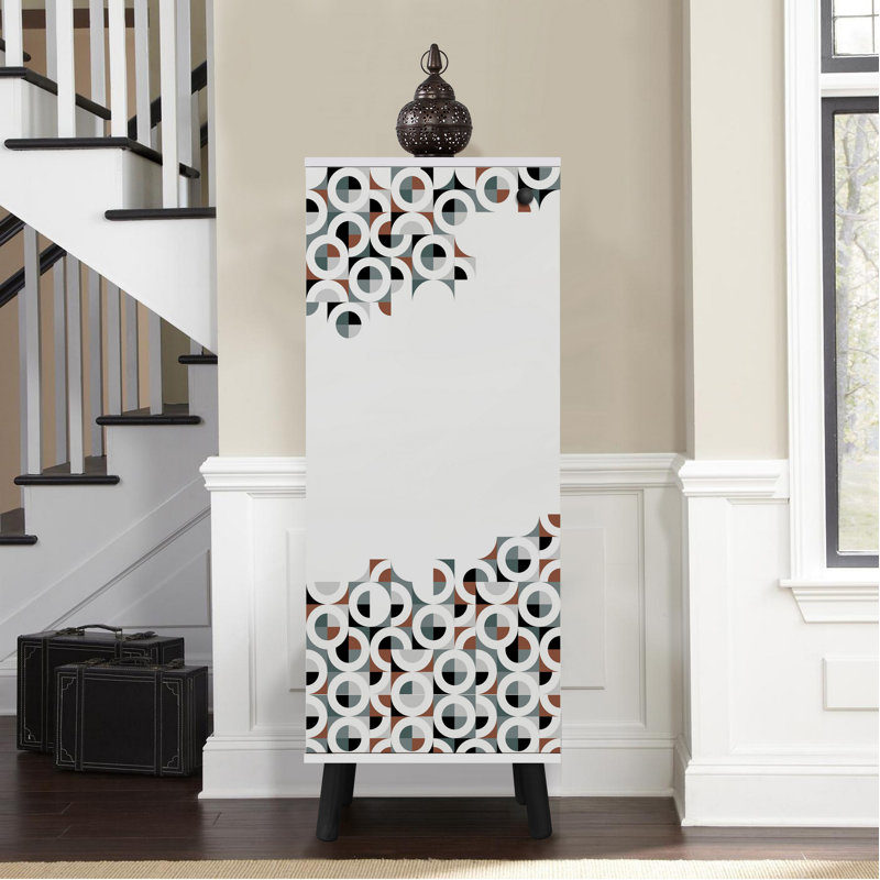 Armoire à chaussures moderne avec pieds et poignées en bois massif, 19,7 po x 53,1 po x 15 po | Panneau de particules 100% enduit de mélamine avec revêtement UV | Design élégant blanc et noir, nombreuses tablettes pour un rangement organisé, élégant et fonctionnel