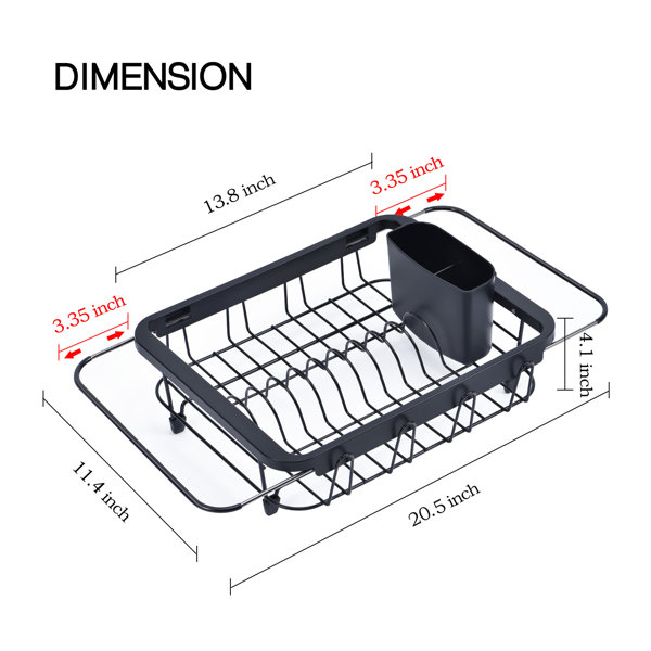 Kingrack Mini Expandable Dish Drying Rack Over The Sink Adjustable Dish Rack  in Sink Or On Counter Dish Drainer with Utensil Holder Rustproof for  Kitchen 