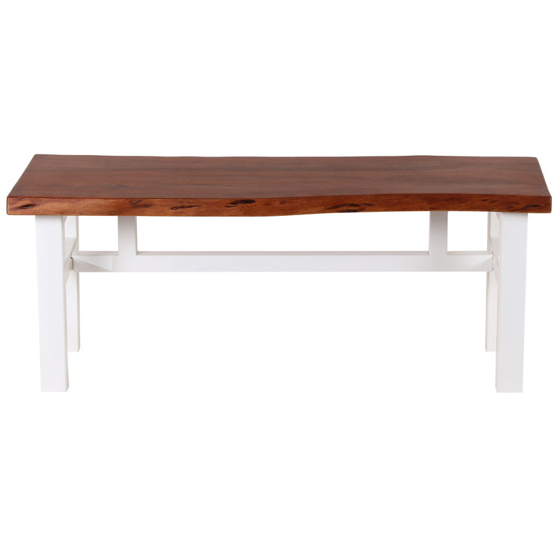 Jagoda Solid Wood Bench, White/Brown