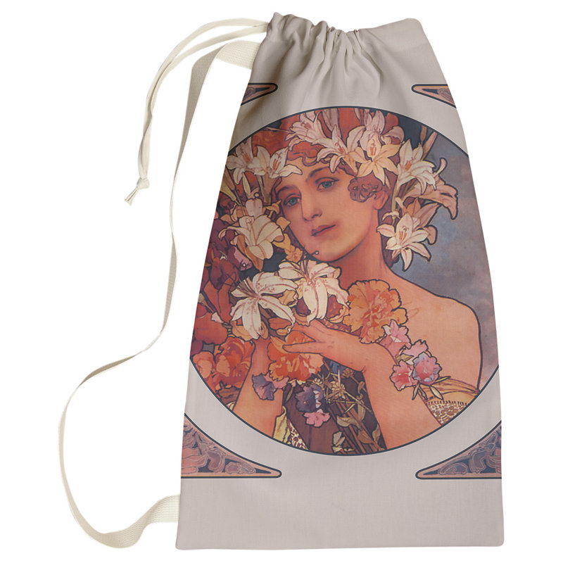 Magdaleno Fabric Laundry Bag with Handles, Small ( 64" H x 20" W x 1.5" D), Orange