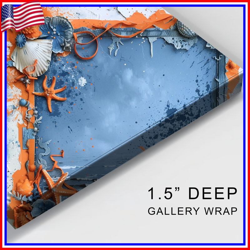 Seaside Canvas  Gallery Wrap - Nautical Wall Decor in Many Sizes, 20 x 24 inches