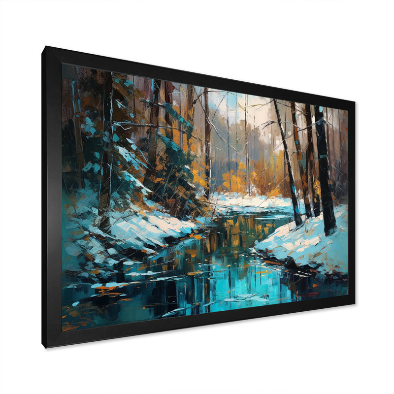 Wintery Forest II - Imprimé, Cadre photo noir, H 30 po x l 40 po x P 1,5 po