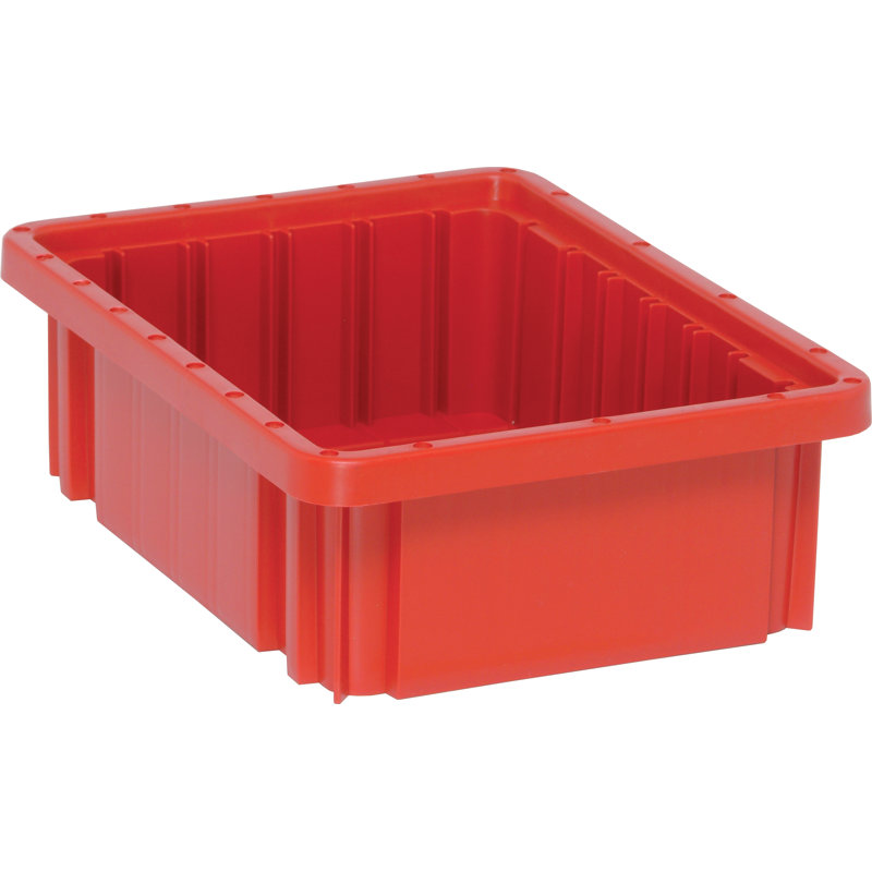Dividable Grid Container, Red, 5" H x 8.25" W x 11.88" D