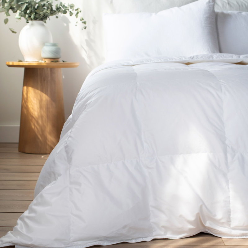 Full/Queen White Cotton Lightweight Down Duvet Comforter