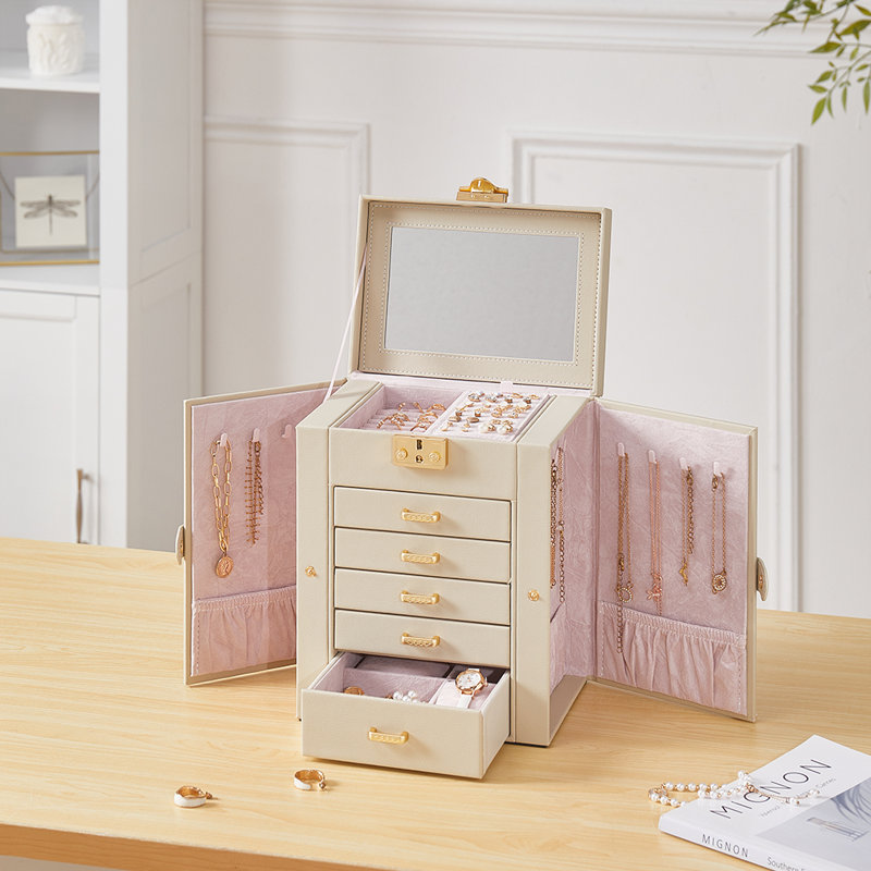 PU Leather Jewellery Box +, White