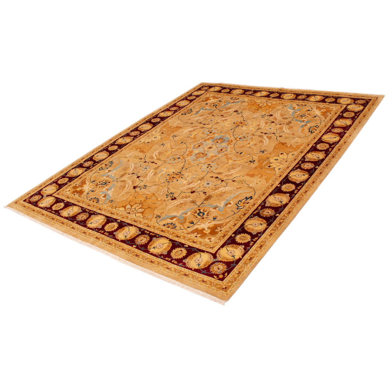 Tapis unique en laine nouvel âge 9 pi 2 po x 12 pi brun clair Pymont