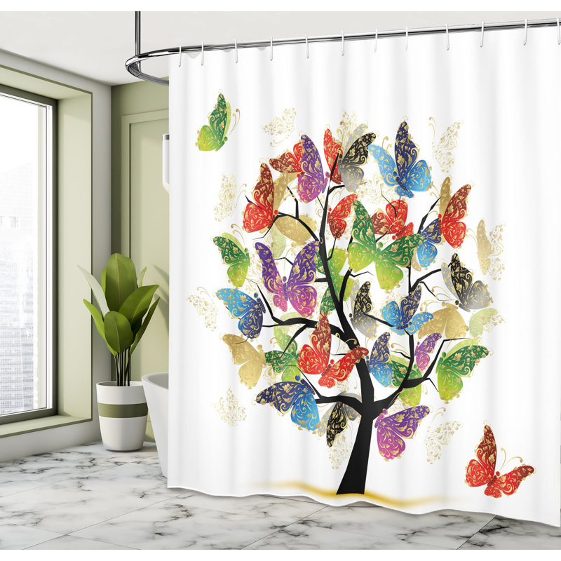 Shower Curtain with Hooks Included, 84"H x 69"W