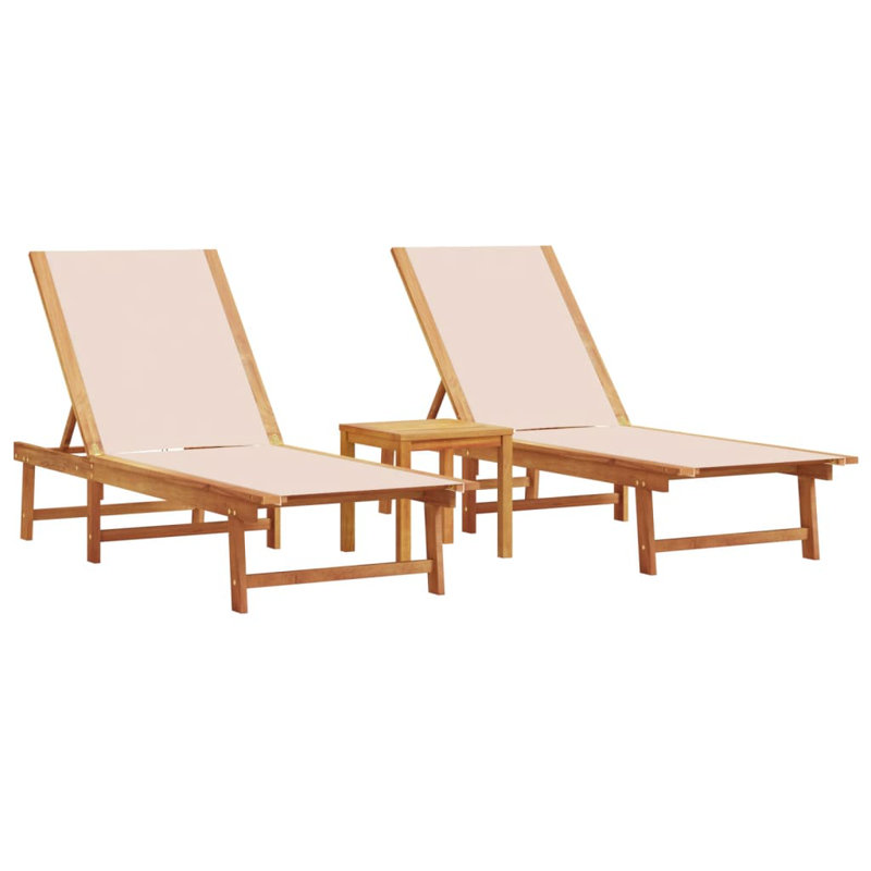 Jennie 200cm Long Acacia Single Chaise, Cream