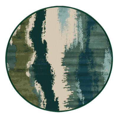 Tapis vert aquarelle lavable à la machine