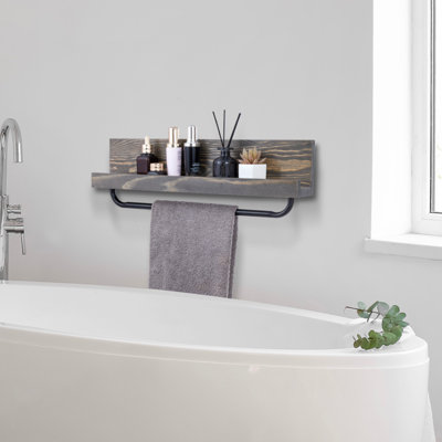 Bathroom Wall Mounted Towel Bar With Shelf