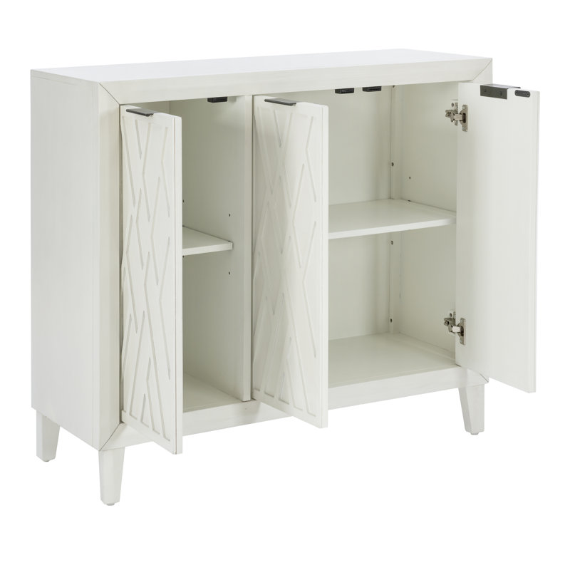 Alta 36'' Tall 3 - Door Accent Cabinet, White