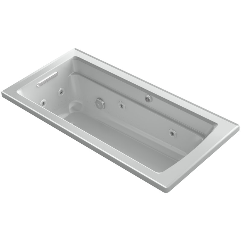 Archer Drop-in Whirlpool and BubbleMassage Air Bath, Gris glacé