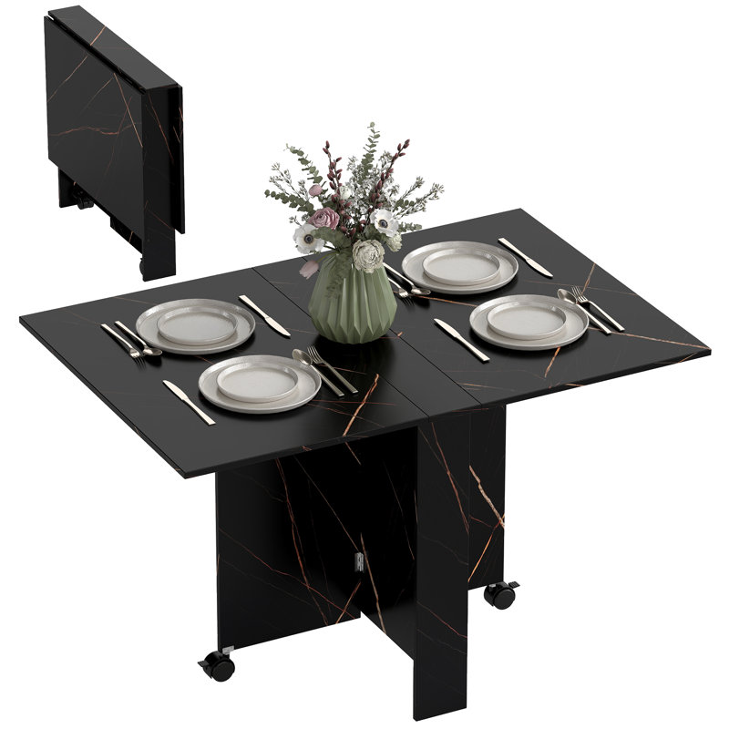 Table de salle à manger Torpoint, Faux marbre noir, Faux marbre noir