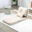 Lit de maison pliant et tapissier: revêtement de chaise en lin beige réglable