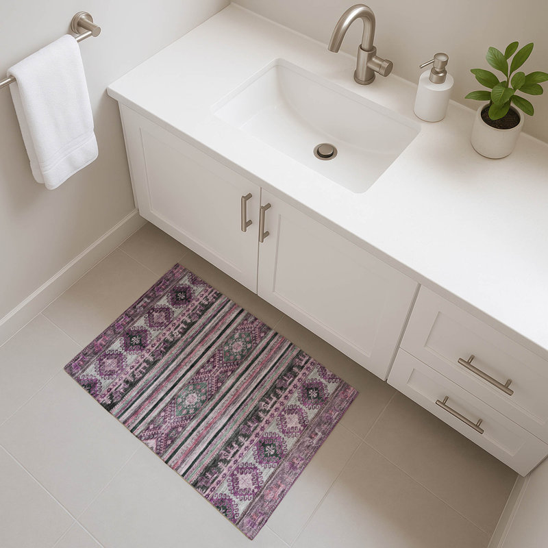Premium Machine Washable Brennon AMF1626 Global Rug, Rectangle 1'8" x 2'6"