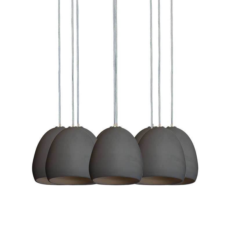Lustre en forme de dôme à 8 lumières, Incandescent, H 32 po, Nickel